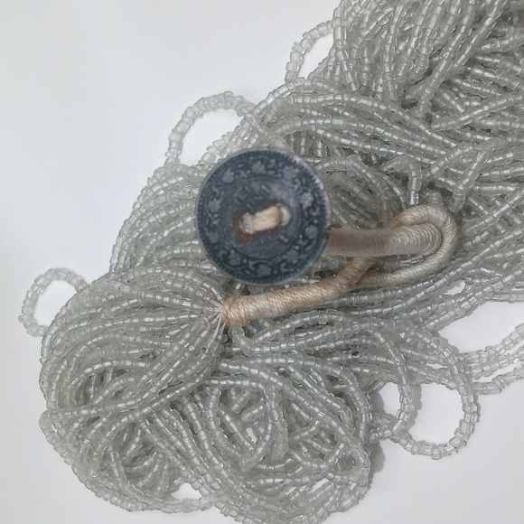 Vintage Gorgeous Multi String Clear Beaded Necklace from India (Seed Beads) - Picture 7 of 15